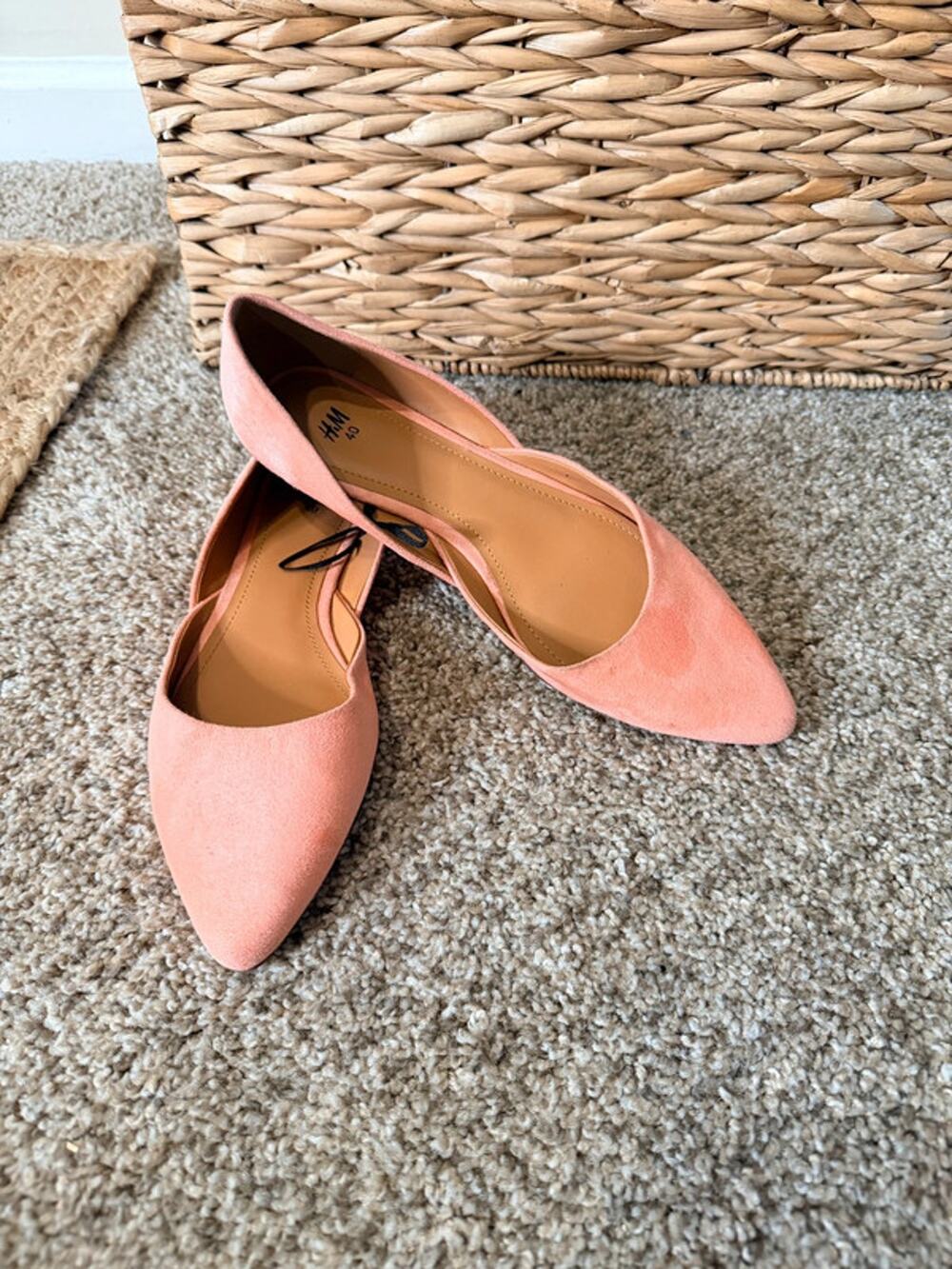 H&M pointy toe ballet flats peach 8.5 718